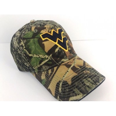 West Virginia Mountaineers Camo Hat college Velcro Adjustable WV blue yellow NEW  eb-36931473